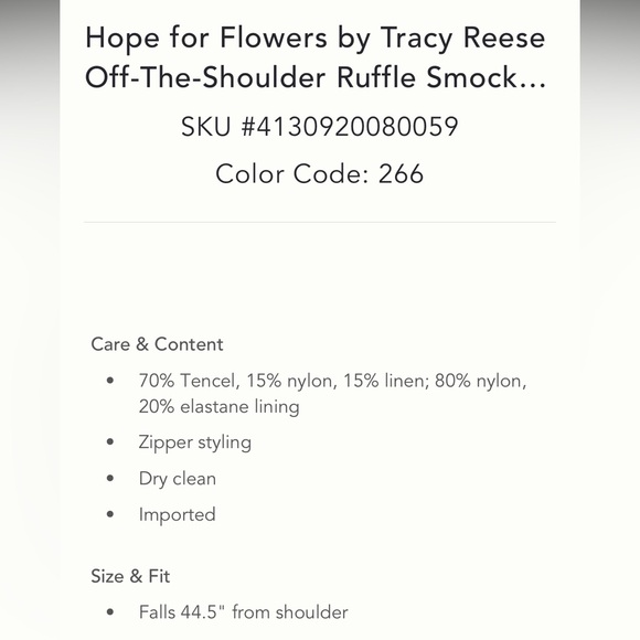 Anthropologie NWT Hope for Flowers by Tracy Reese Off-The-Shoulder Dress size XL - Picture 5 of 6